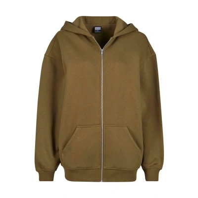 Afbeelding van Urban Classics Oversized Sweater met rits, Dames, Maat: Large, Summerolive