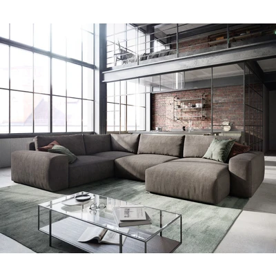 Afbeelding van Woonlandschap Lanzo XL microvezel kaki bruin 360x260 cm variabele fauteuil
