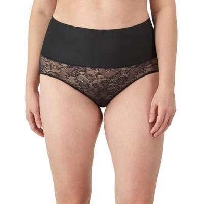 Afbeelding van Maidenform high waist corrigerende slip Tame Your Tummy met kant zwart
