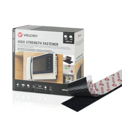 Afbeelding van Dubbelzijdig plakband Velcro Zwart 50 mm x 5 m Extra sterk