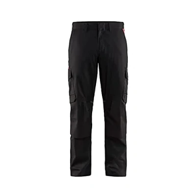 Afbeelding van Blaklader Industrie werkbroek stretch met kniezakken 1448 1832 Zwart/Rood