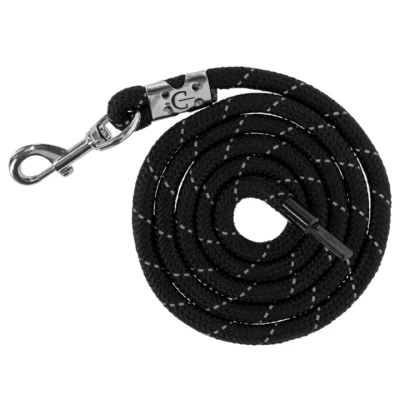 Afbeelding van Covalliero Halstertouw Reflective met Musketonhaak Zwart/Zilver