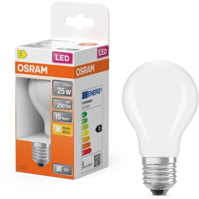 Afbeelding van OSRAM LED lamp Stervorm A25 filament, 2700 K warm wit, 1,8 W, E27, mat, 250 lm, 15.000 h, voor plafondlampen, algemene verlichting, niet verblindend