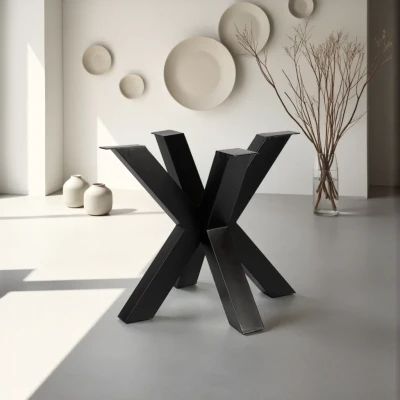 Afbeelding van Zita Home Losse matrix poot kuis onderstel 10x10cm extra dik poten voor eettafel metaal tafelpoot 89cm lang