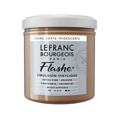 Afbeelding van Lefranc Bourgeois 300529 Flashe acryl en vinylverf, lichtecht, dekkend bestand tegen veroudering 125ml Pot, Green Earth Iridescent