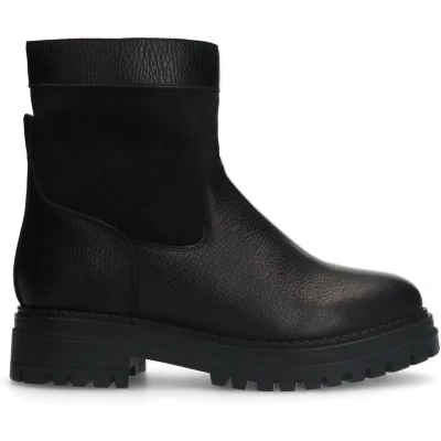 Afbeelding van Sacha Dames Zwarte leren chelsea boots met imitatiebont Maat 42