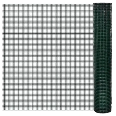 Afbeelding van Kippengaas 25x1 m gegalvaniseerd staal met PVC coating groen