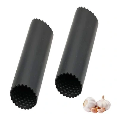 Afbeelding van Siliconen Knoflook Dunschiller Tube, 2 Stuks Roller Keuken Gadgets Gereedschap Houd Uw Handen Vrij Van Geur Zwart