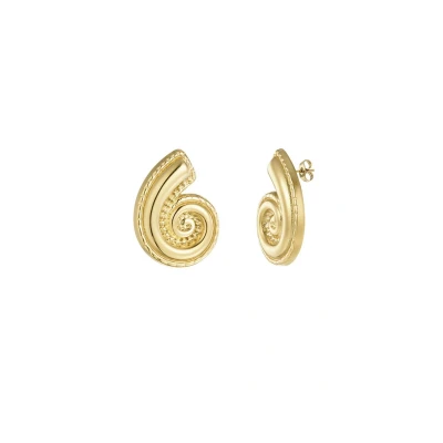 Afbeelding van Bijoutheek Oorknoppen Statement Schelp Goud
