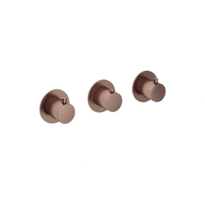 Afbeelding van HotBath Cobber afbouwdeel Inbouw Douche Thermostaat Horizontaal CB7067 Geborsteld Koper PVD