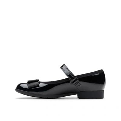 Afbeelding van Clarks Scala Tap K ballerina&#039;s voor meisjes, Zwarte Pat, 29 EU