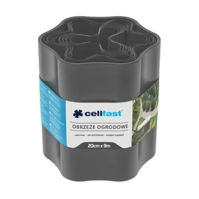 Afbeelding van Cellfast Gazonrand Tuinranden 20 cm x 9 m Tuin palissade Grafietkleur