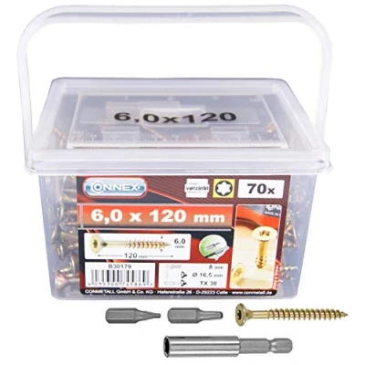 Afbeelding van CONNEX B30179 Uni Screws emmer 6,0x120 TX een 70st