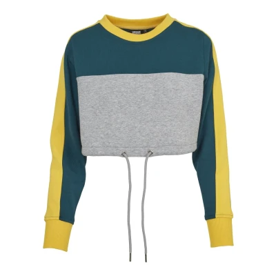 Afbeelding van Urban Classics Ladies Sweater, Dames, Maat: XL, Grey/jasper/chromeyellow