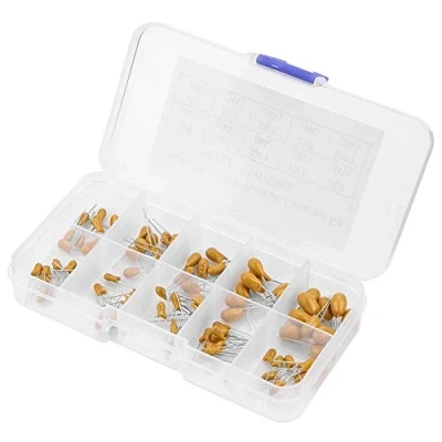 Afbeelding van Condensator in tantale, 100 stuks condensator, 10 waarden, 16 V, 1 UF, set met condensatoren tantal, condensatorbox V