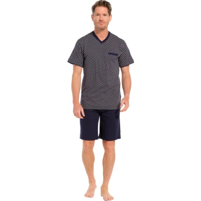 Afbeelding van Pastunette heren shortama Donkerblauw geruit 4XL