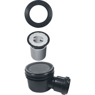 Afbeelding van ACO Flexdrain puthuis laag zij uitlaat met steekmof 80 mm, zwart
