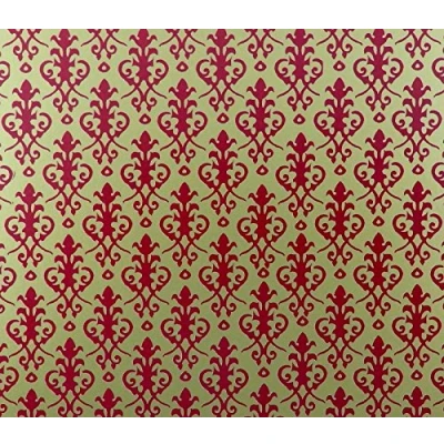 Afbeelding van Melody Jane Poppen Huis Victoriaans Rood op Goud Miniatuur Print 1:12 Schaal Behang