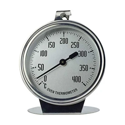Afbeelding van thermometer voor oventemperatuur, 0 400 C, roestvrijstalen oven, oventhermometer, met grote weergave in Celsius