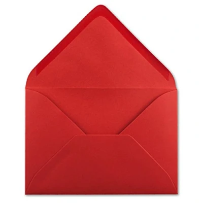 Afbeelding van enveloppen, 100 stuks, C6, rood, 11,4 x 16,2 cm, 120 g/m², natte plakrand