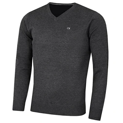 Afbeelding van Calvin Klein Heren trui met V hals Houtskool Mergel M