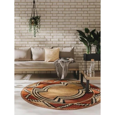 Afbeelding van benuta PLUS Binnen en buiten tapijt Artis beige/koper ø 160 cm rond buitentapijt voor balkon tuin