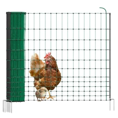 Afbeelding van VOSS.farming BASIC pluimveenet, 50m, dubbele punt, 112 cm hoog, groen, net, varkens, geiten, katten, honden, lammeren, zonder stroom