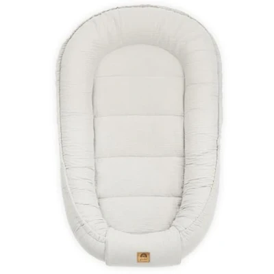 Afbeelding van PIMKO Babynestje voor baby&#039;s, knuffelnest, babycocon zuigelingen en pasgeborenen, 60 x 90 cm, 100% katoen, mousseline wit