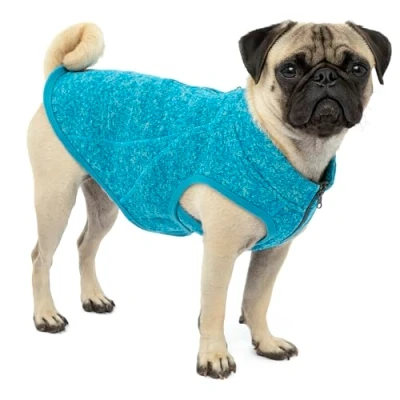 Afbeelding van Kurgo K9 Core hondensweatshirt voor honden het hele jaar door honden, fleecevest, gebreide fleecejack, licht met ritssluiting, verstelbare halslijn, blauw, S