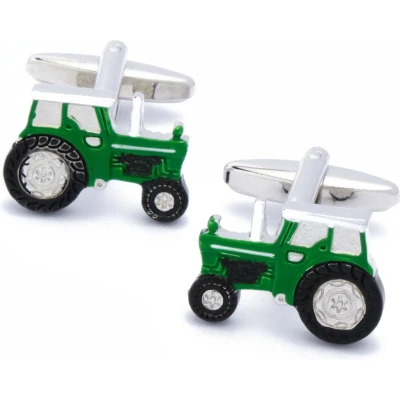 Afbeelding van Manchetknopen Tractor Trekker Groen en Zwart