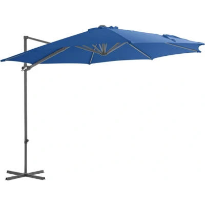 Afbeelding van Zweefparasol met stalen paal 300 cm azuurblauw