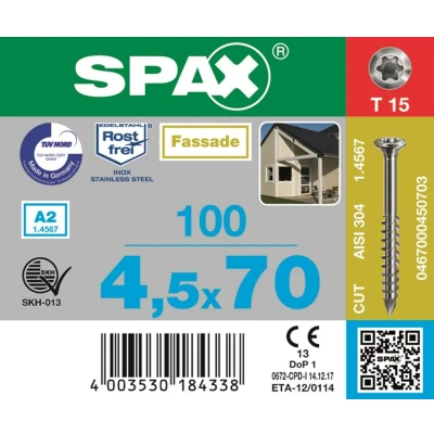 Afbeelding van Spax T star spaanplaatschroef vz ck 3.5x30mm Torx TX15 (1000 st)