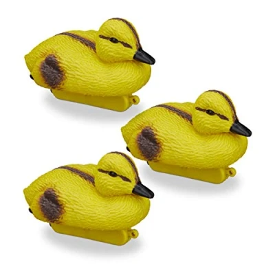 Afbeelding van Relaxdays vijvereend kuikens vijverdecoratie baby eendjes 3 stuks tuinvijver figuur