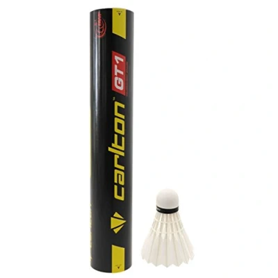 Afbeelding van Carlton natural shuttlehock GT1 (78 grains), wit, blik van 12