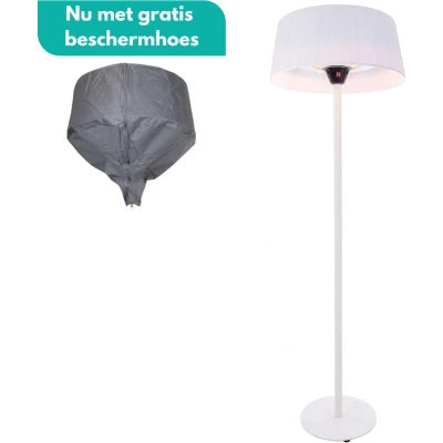 Afbeelding van Sunred COMBIDEAL Heater &amp; Hoes Artix Bright lijn Wit Staand model Terrasverwarmer