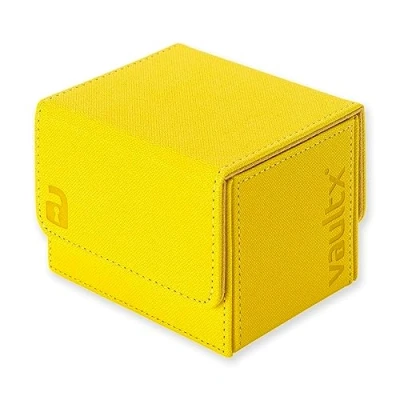 Afbeelding van Vault X Zijlaad Deckbox voor Trading Cards, 100+ Kaarten met Sleeves, Premium Exo Tec Materiaal, Kaartenhouder en Opbergdoos, Afneembaar Magnetisch Deksel, MTG Commander Spel, TCG (Geel)