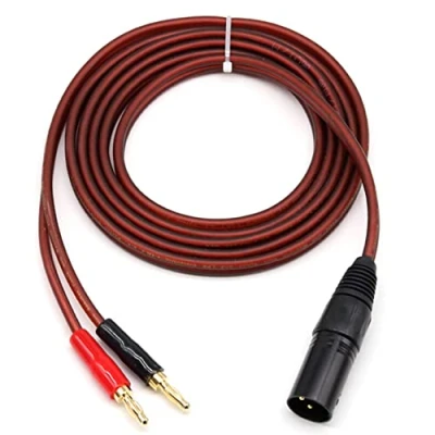 Afbeelding van Hagsnec XLR banaan luidsprekerkabel, 3 polige stekker banaanstekker, audiokabel, vergulde 4 mm XLR3 Pro HiFi