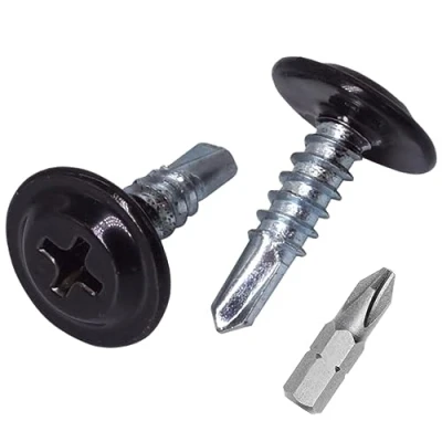 Afbeelding van SKIR&#039;CO (Pack van 150 stuks) Geschilderd 4,2 x 16 mm Zelfborende Schroeven, Phillips Gemodificeerde Truss Head, Plaatwerk Schroef, Wafer Head (150, Jet Black RAL 9005)