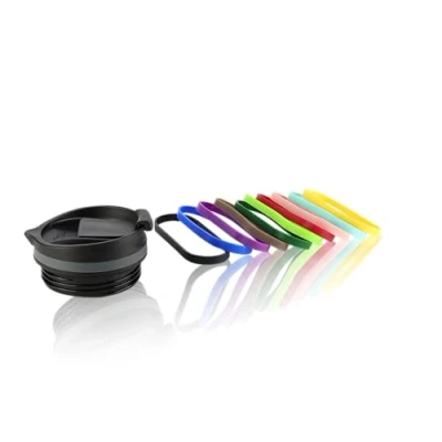 Afbeelding van Milu Vervangingsdeksel voor thermo beker 210ml FlipFlop Reserveonderdeel Kleur zwart incl. dichting en 4x rubberen hoes BPA Vrij