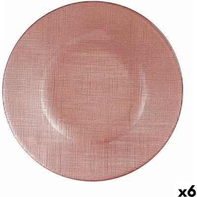 Afbeelding van Eetbord Roze Glas 21 x 2 cm (6 Stuks)