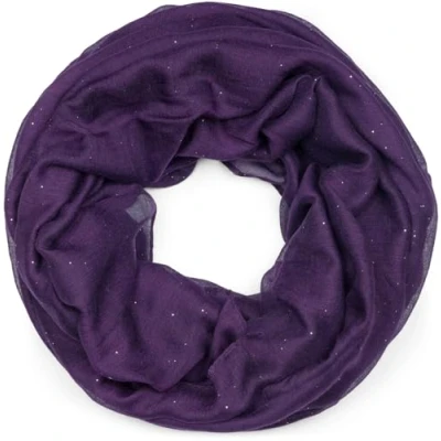 Afbeelding van styleBREAKER Edele effen glinsterende loop sjaal, kleuren, colsjaal, dames 01018090, pruim, Eén Maat