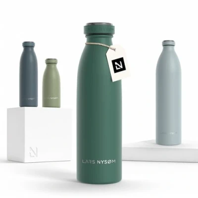 Afbeelding van LARS NYSØM Drinkfles Roestvrij Staal 500ml BPA vrij Geïsoleerde Fles 0.5 Liter Lekvrije Waterfles voor Sport, Fiets, Hond, Kids (Bayberry, 500ml)