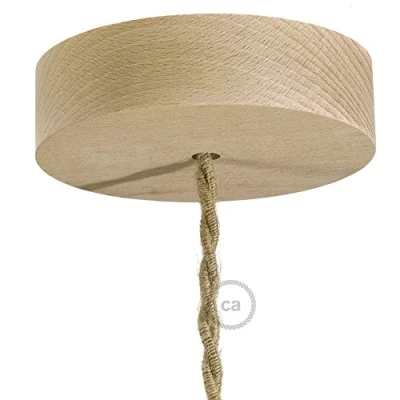 Afbeelding van creative cables Lampbaldakijn kit van hout neutraal