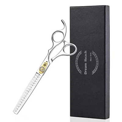 Afbeelding van Dream Reach Professionele 7 inch hondenverzorgingsschaar voor dunner worden/mengen/chunking schaar, JP 440C roestvrij staal huisdier kat haar knippen/trimmen schaar (7 chunker schaar)