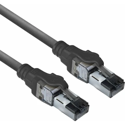 Afbeelding van ACT FB4901 S/FTP CAT6A IDC 4PPoE / PoE++ 100W LSZH Patchkabel Snagless RJ45 connectoren Zwart 1 meter