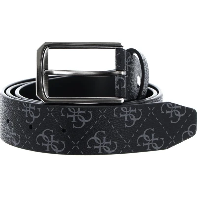 Afbeelding van GUESS Leren Riem Vezzola Adjustable And Reventible Belt W100 Dark Black Zwart
