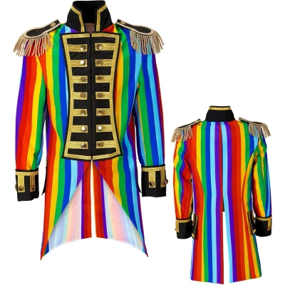 Afbeelding van Widmann Circus Kostuum Multicolor Frackjas Regenboog Vrouw Small Carnavalskleding Verkleedkleding