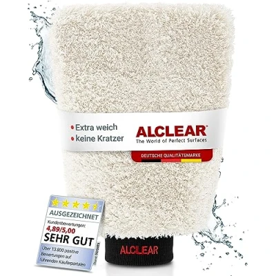 Afbeelding van ALCLEAR microvezel handschoen om de auto te wassen met shampoo: beter dan een autowasspons, polijstdoek of microvezeldoek; voor auto, motorfiets