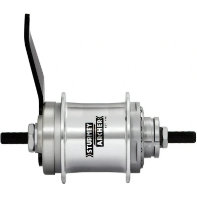 Afbeelding van SturmeyArcher Versnellingsnaaf Sturmey Archer S2C Duomatic 2 speed terugtrapremnaaf 36 gaats zilver