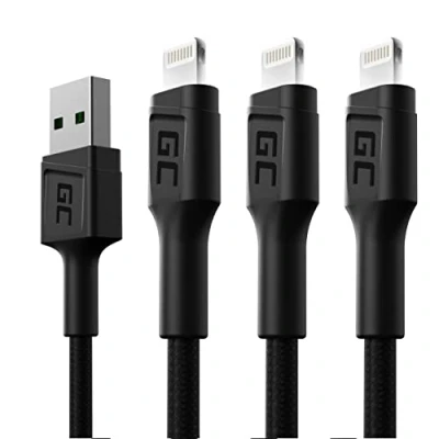 Afbeelding van GC Ray LED SET 3x 1,2m Lightning Kabel Nylon Cable Snellaadkabel voor Apple iPhone 13 12 11 SE Pro/Max X XR XS Max 8 7 Plus 6 6S 5 5C 5S iPad Air/Pro/Mini iPod